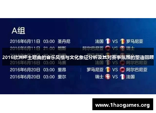 2016欧洲杯主题曲的音乐风格与文化象征分析及其对赛事氛围的塑造回顾 2016欧洲杯主题曲的音乐风格与文化象征分析及其对赛事氛围的塑造回顾